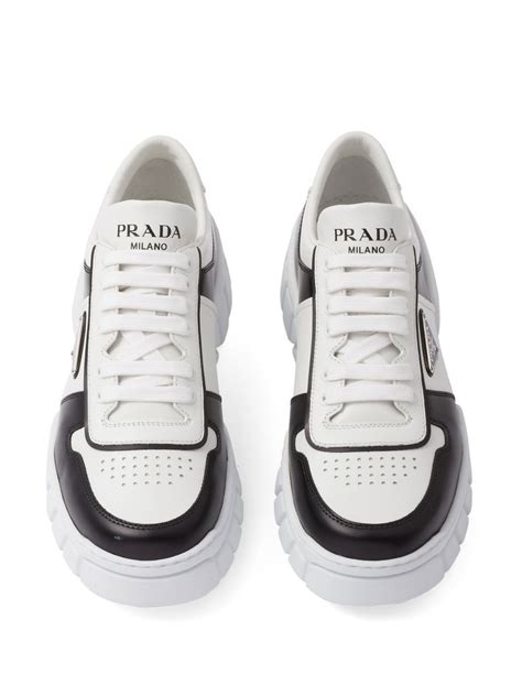 prada low top sneaker red white|Prada leather low top sneaker.